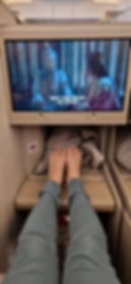 Relaxing in business class