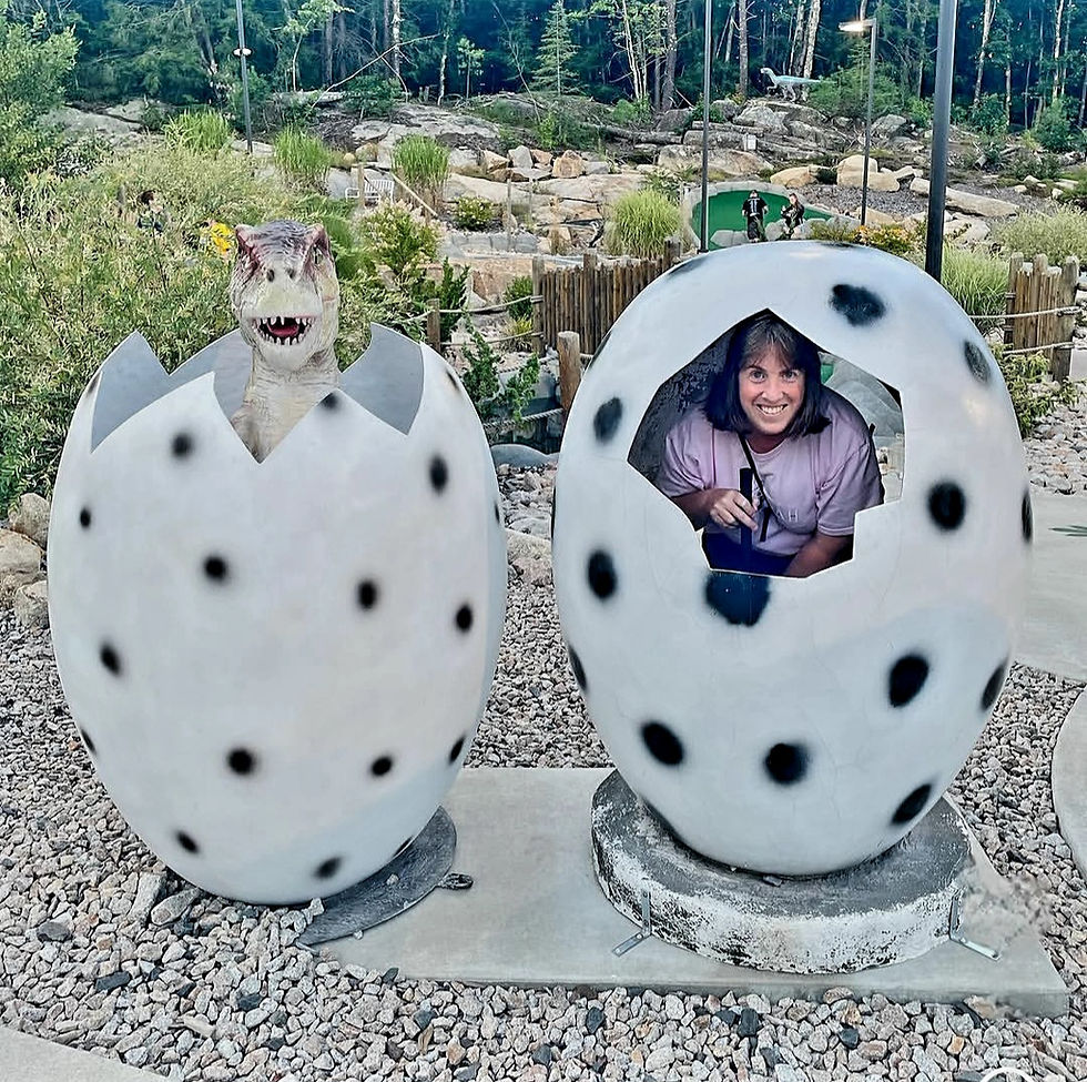 Dino egg hatch photo op