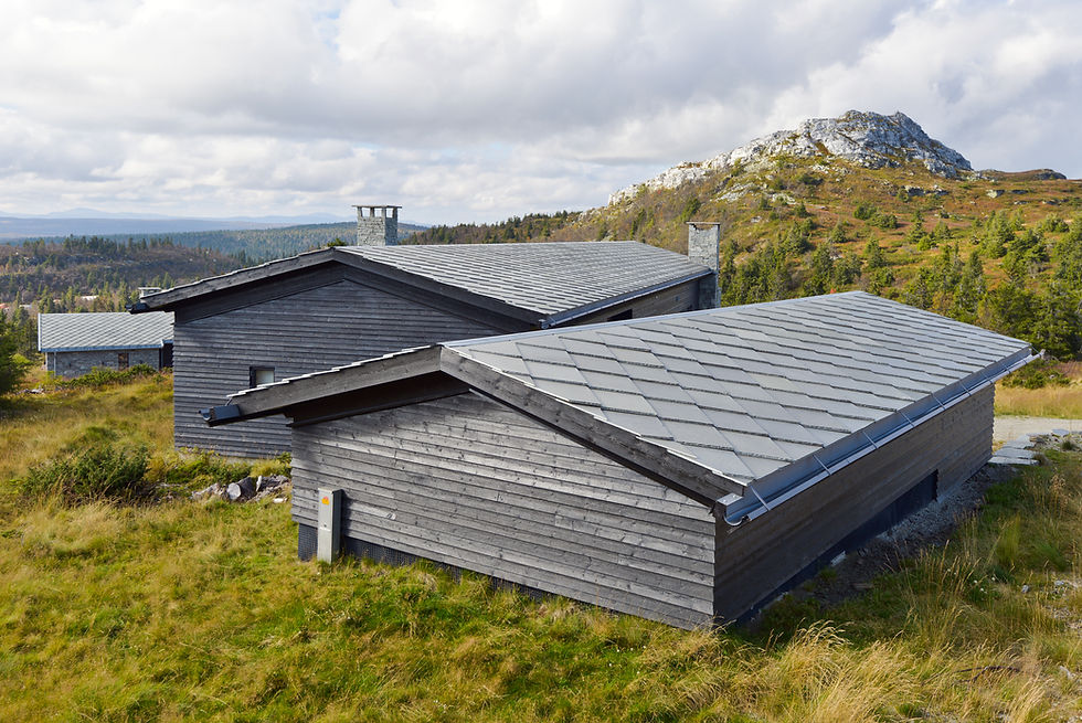 Nærbilde av norsk skifertak med naturlig tekstur
