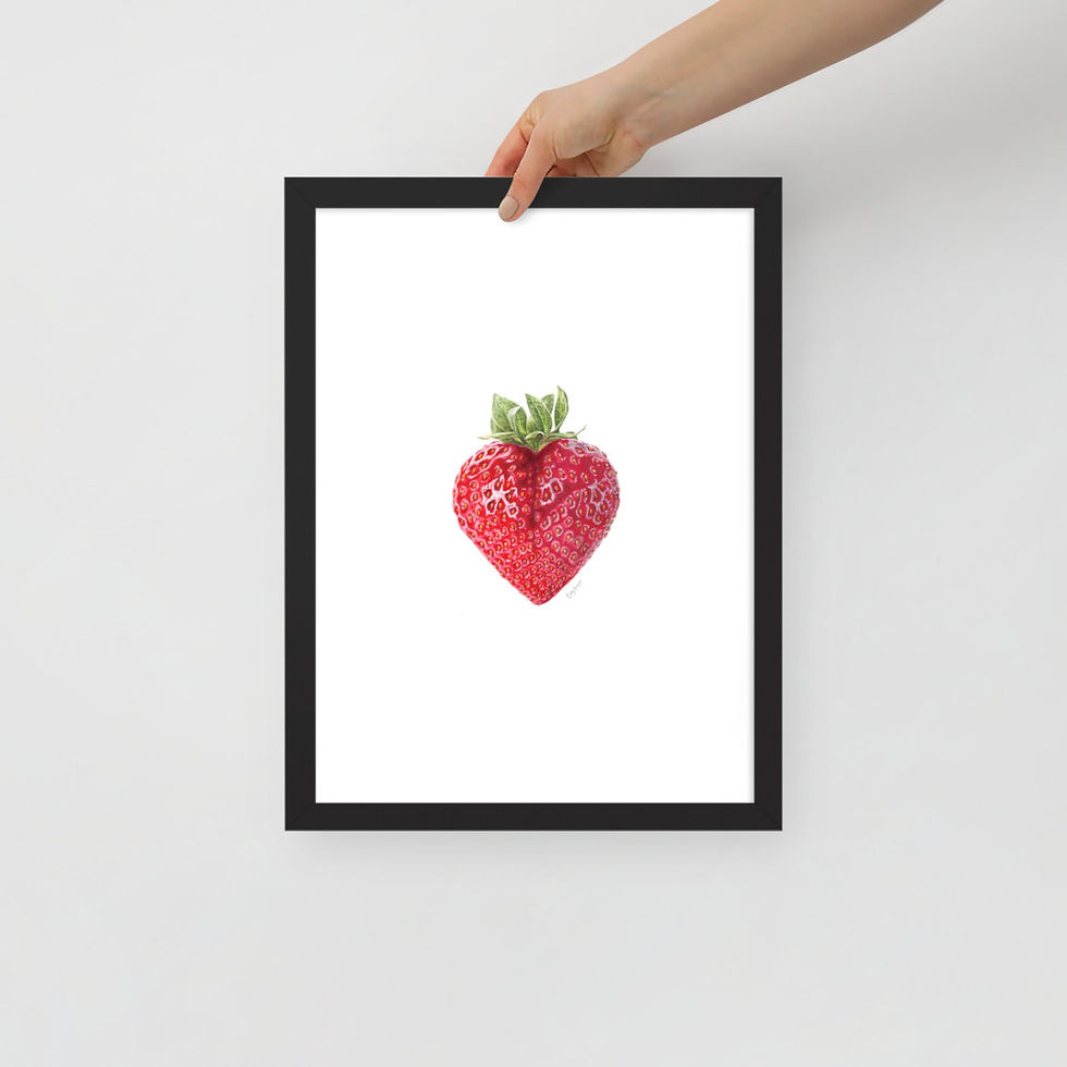Thumbnail: Strawberry Giclee Print Framed - choose size/colour