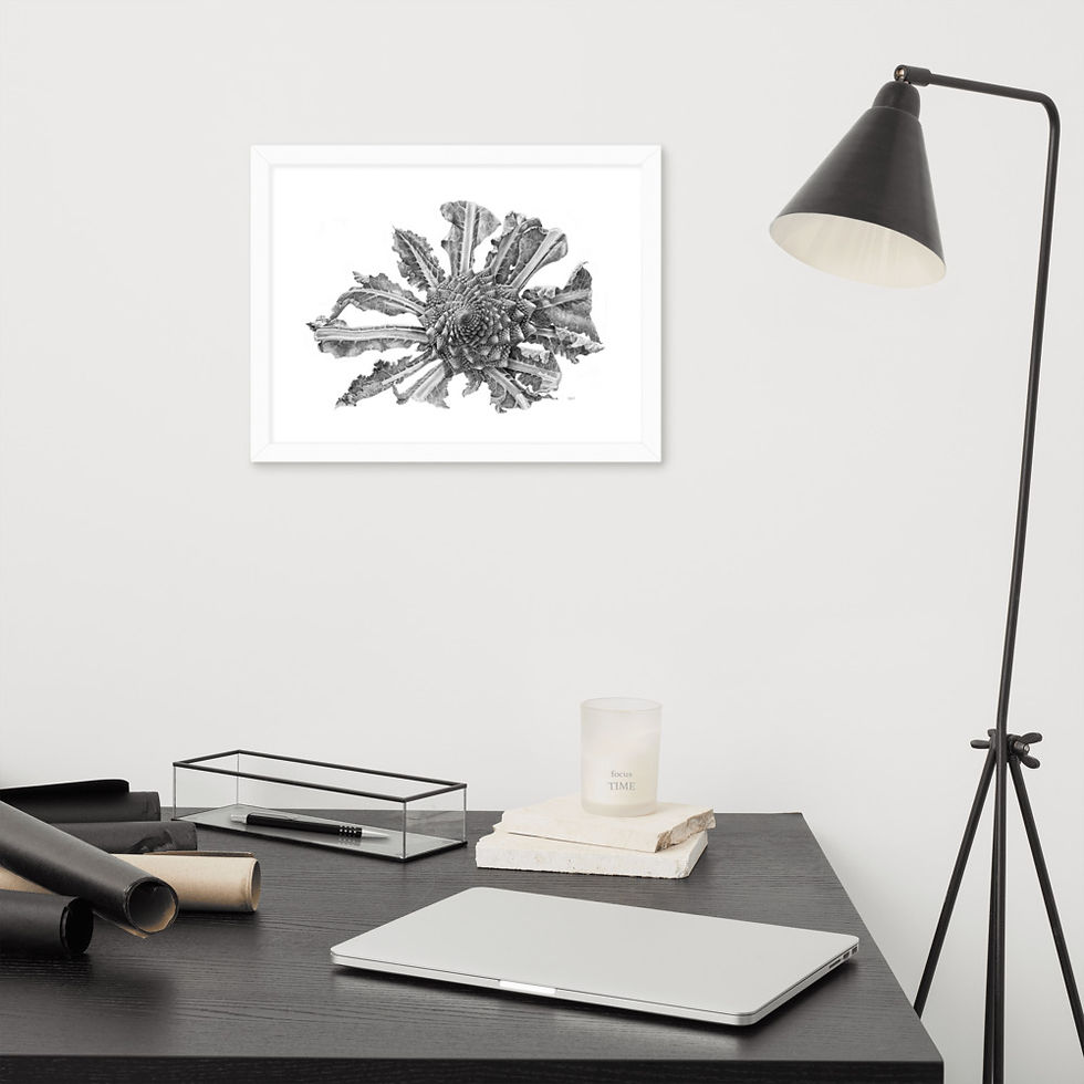 Thumbnail: Romanesco Broccoli Giclee Print Framed - choose size/colour