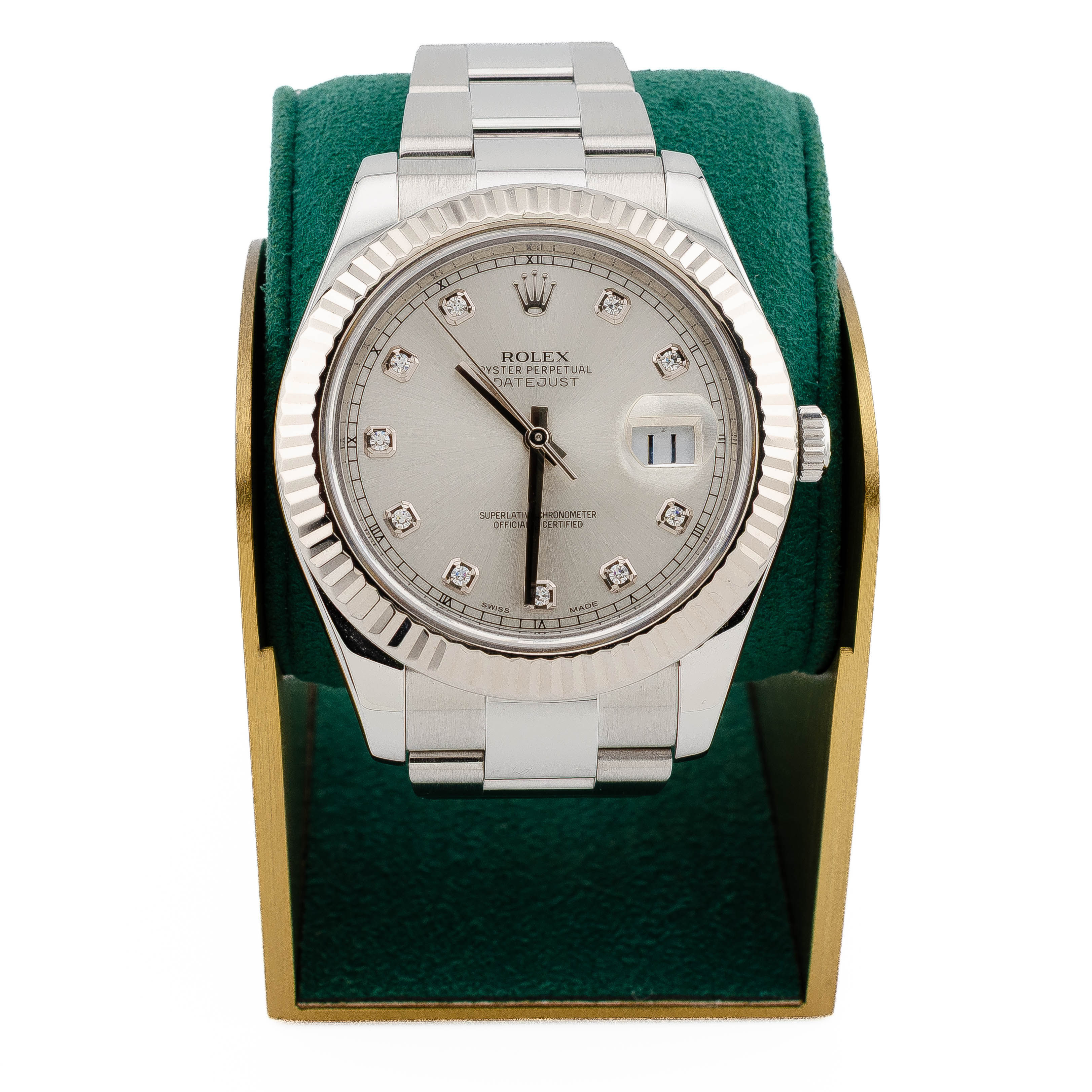 Rolex Datejust II - 41 mm - Silver Diamond Dial -116334