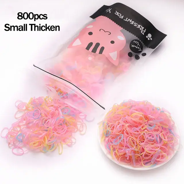 Miniatura: 1000pcs/Pack Girls Colorful Small Disposable Rubber Bands Gum for Ponytail Hold