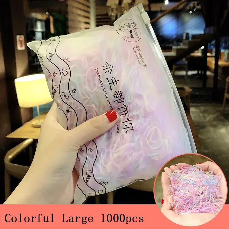 Miniatura: 1000pcs/Pack Girls Colorful Small Disposable Rubber Bands Gum for Ponytail Hold
