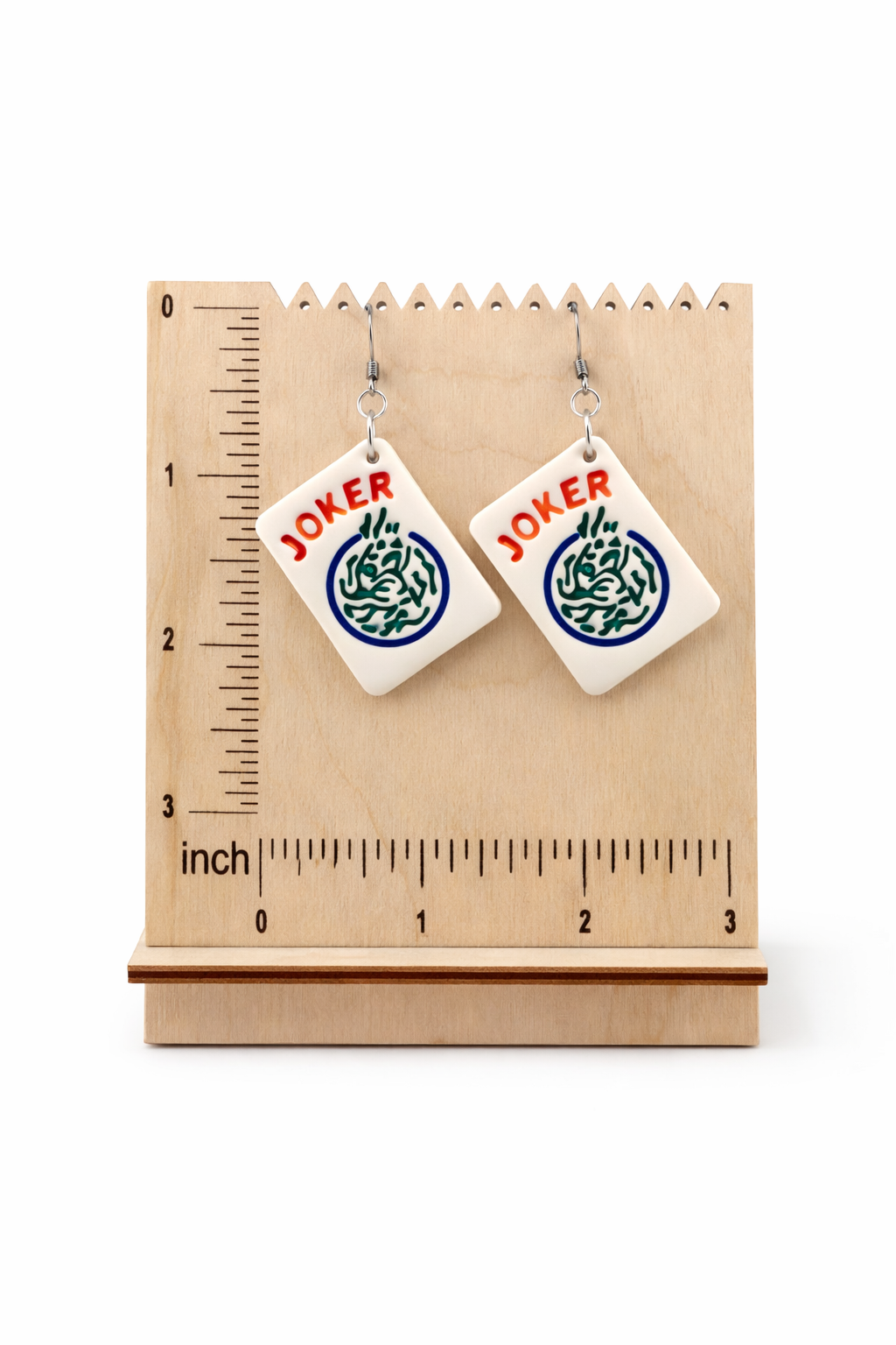 Mahjong Joker Tile Earrings