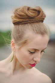 top knot wedding hairstyle high bun