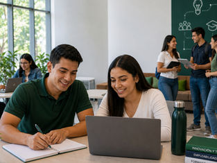 Estudiantes de la Universidad Metropolitana de Honduras en un entorno académico enfocado en empleabilidad juvenil, tecnología y aprendizaje práctico.