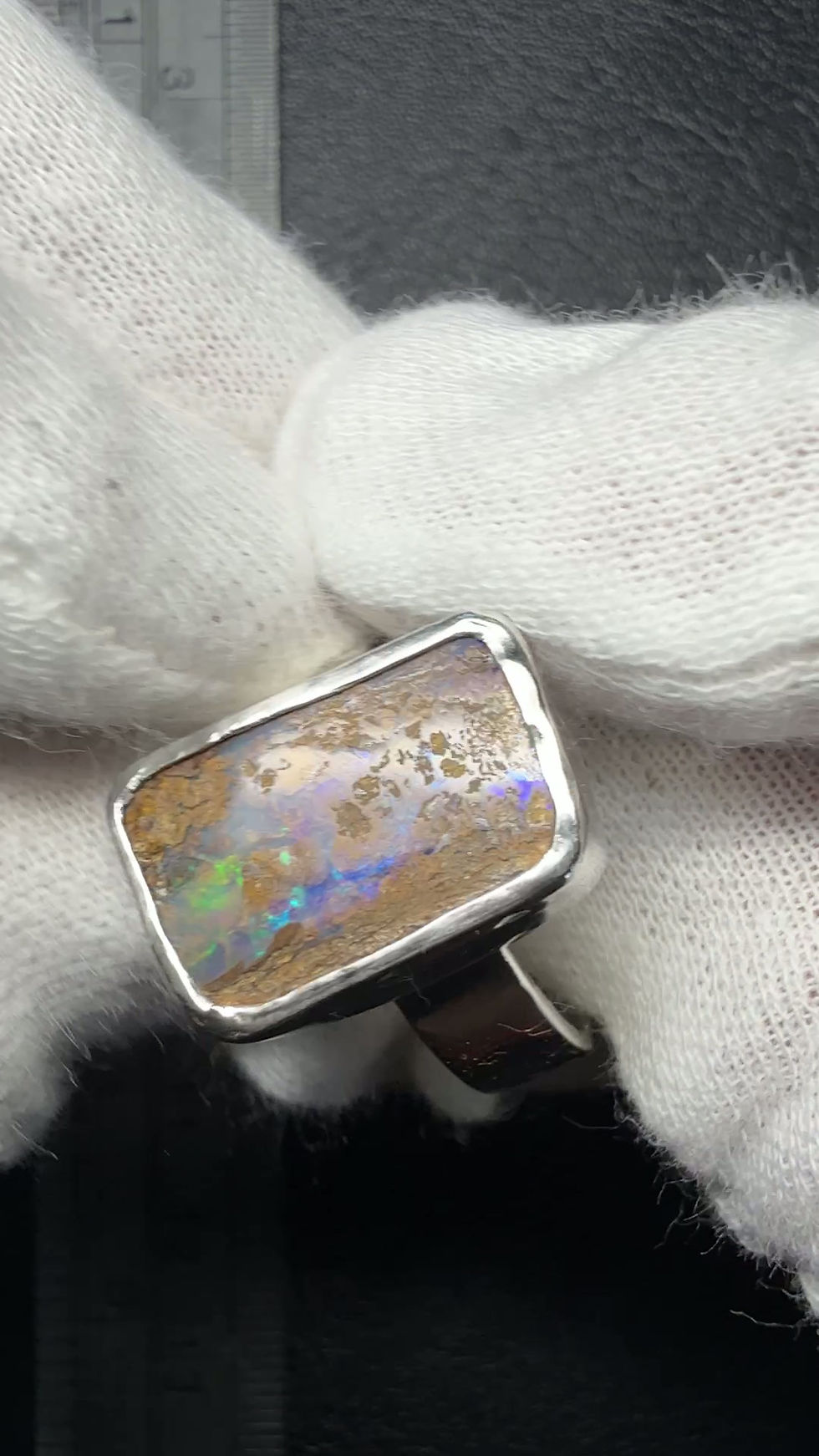 Thumbnail: QLD Boulder Opal SET ring -Size10