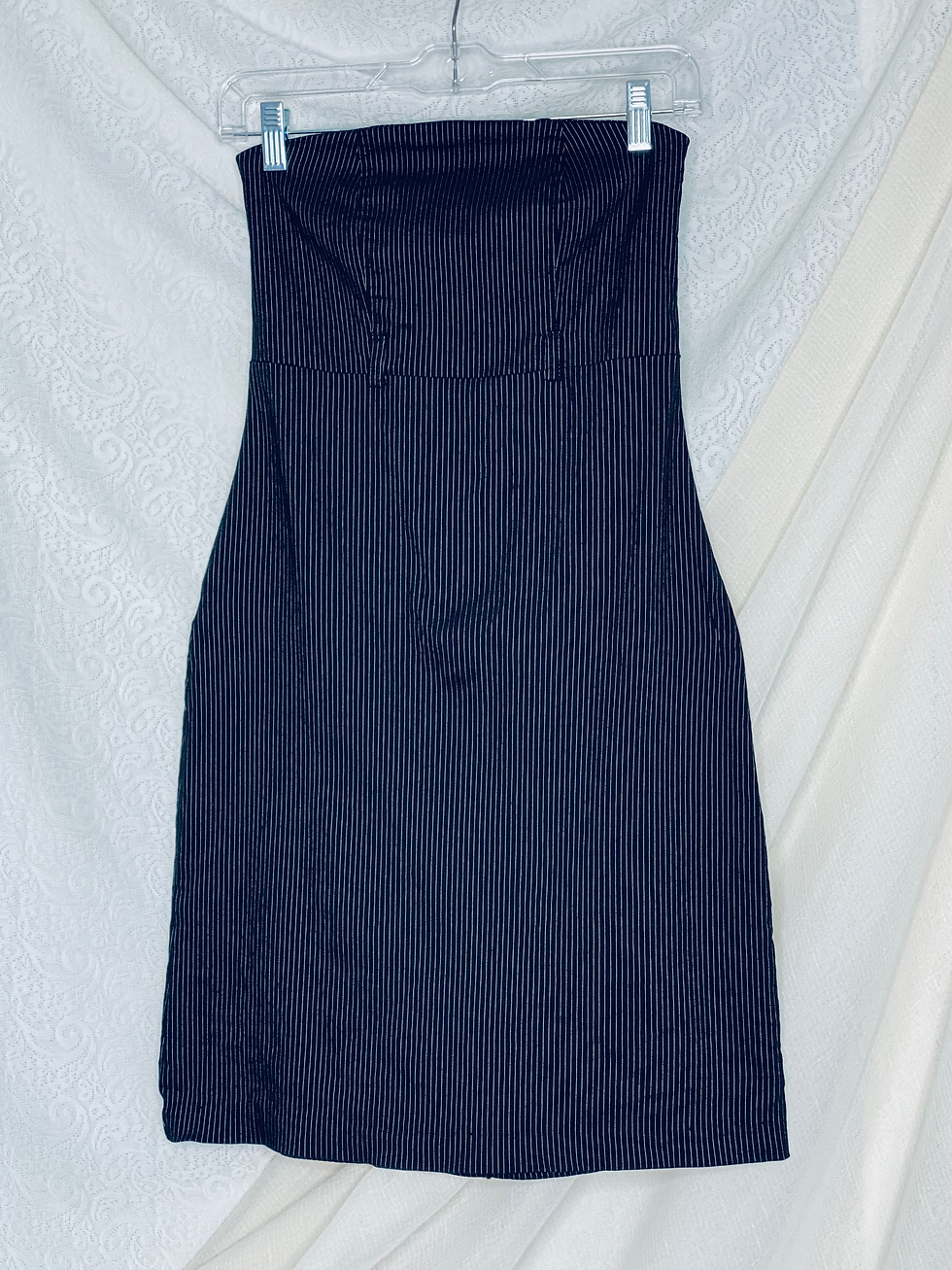 Vintage Y2K Pinstriped Tube Dress (Made in USA)