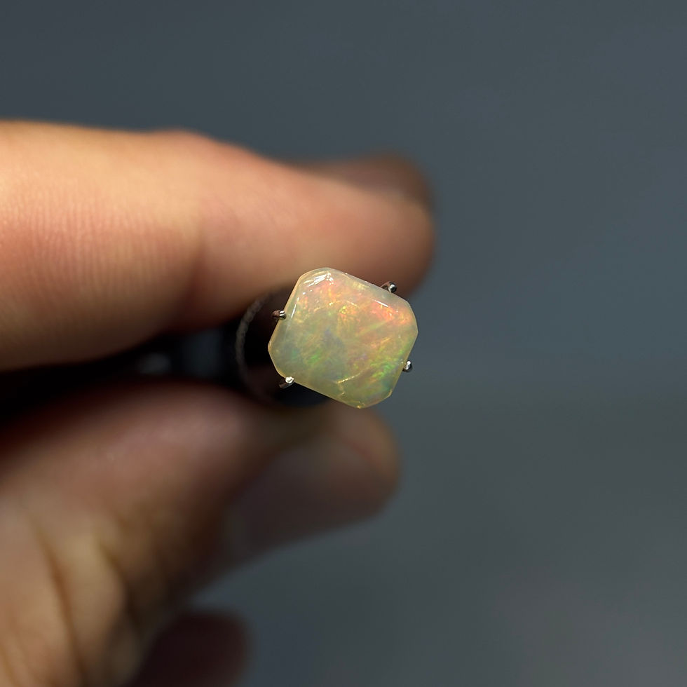 Thumbnail: Polished Welo Ethiopian Crystal Bamboo Opal Stone