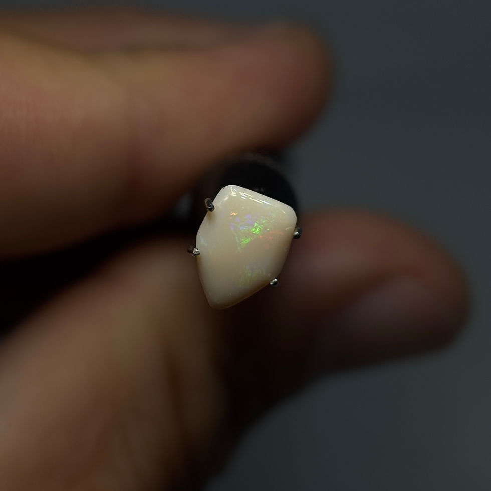 Thumbnail: Polished Jalisco Mexican Fire Cream Opal Stone