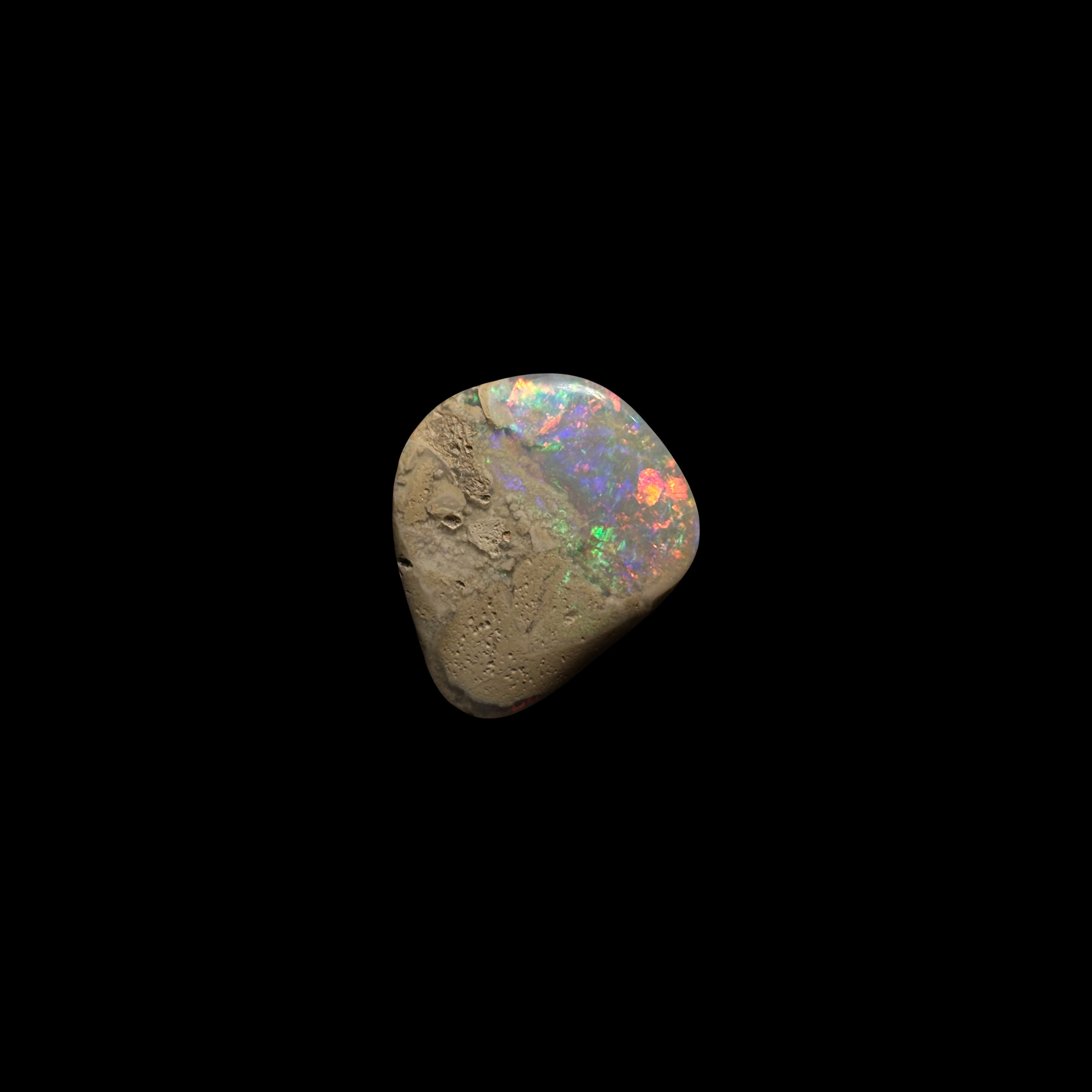 Polished Australian Coober Pedy Color Streak Opal Stone Specimen