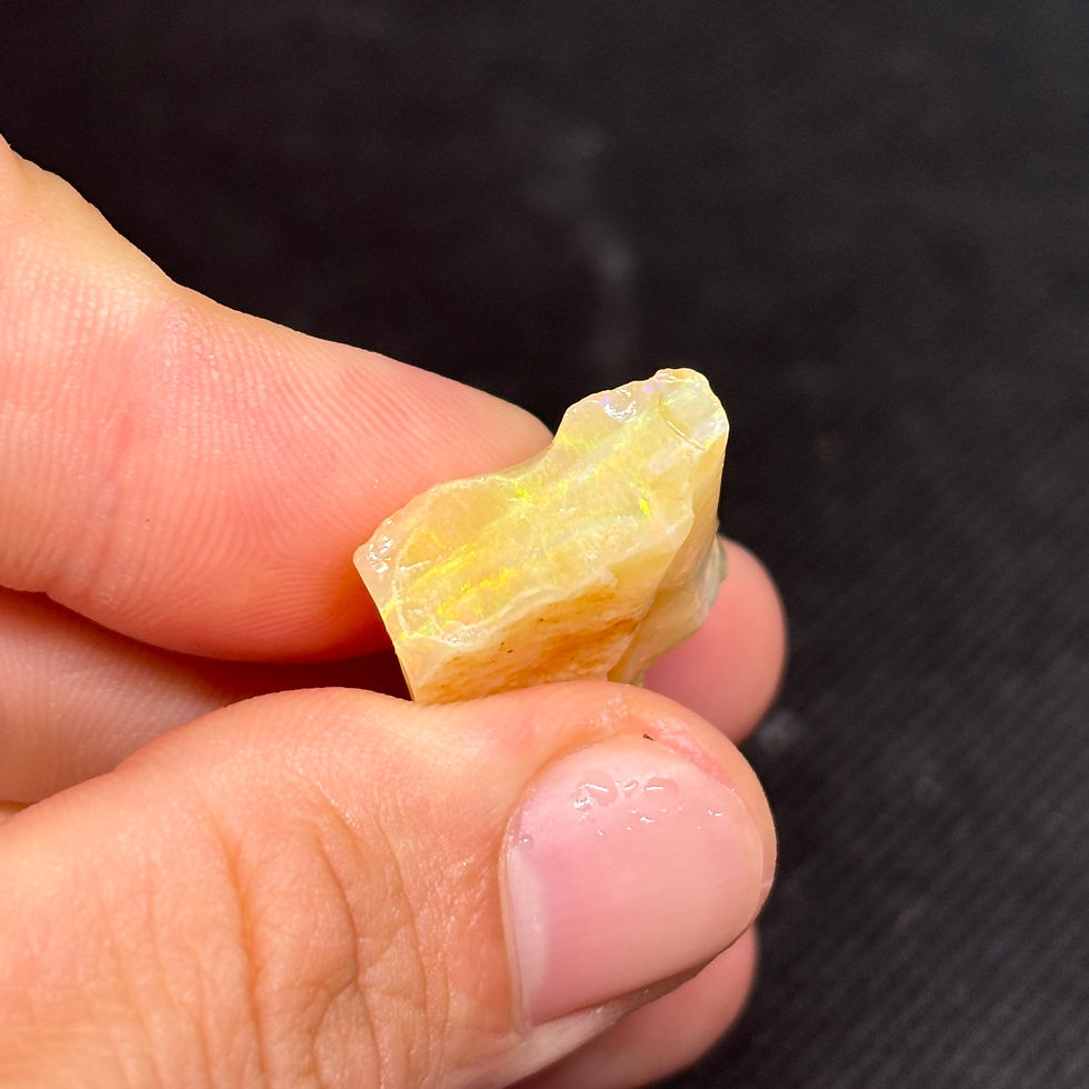 Thumbnail: Bright Striking Australian Mintabie Opal With Multiple Full Circled Color Bars