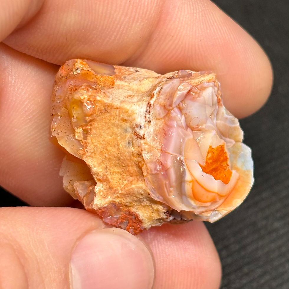 Thumbnail: Flower Pedaled Mexican Fire Opal Specimen Multifired Showpiece Collectible