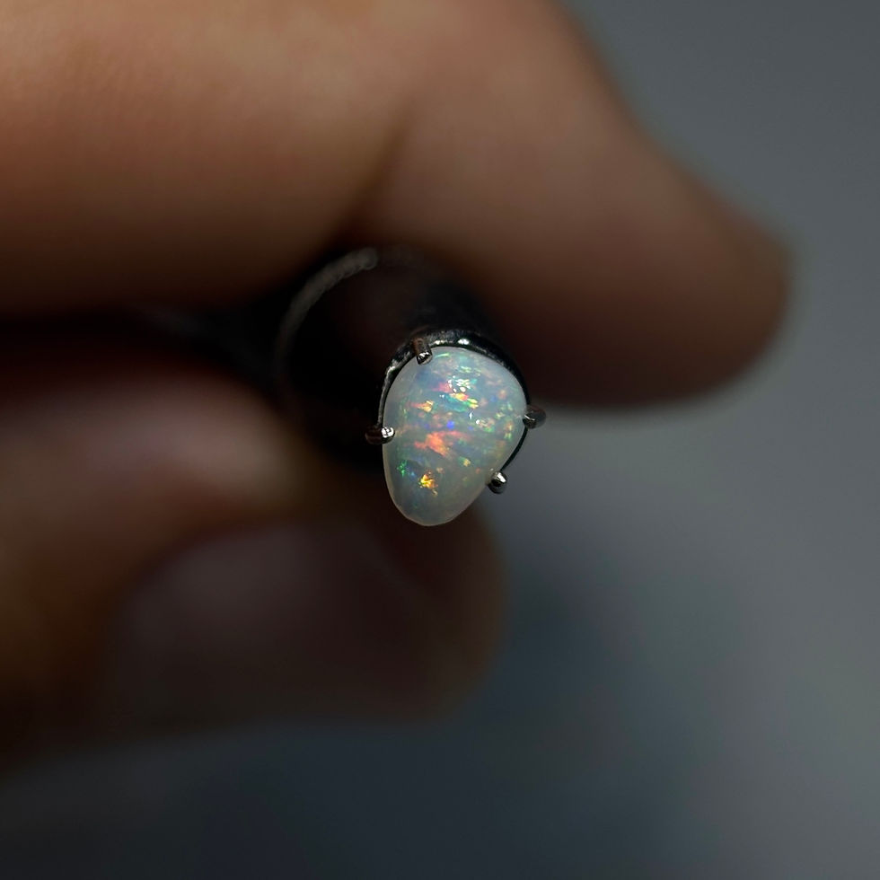 Thumbnail: Polished Australian Lightning Ridge Color Fusion Opal Stone