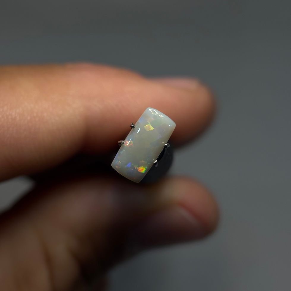Thumbnail: Polished Australian Lightning Ridge Structured Flagstone Opal Stone
