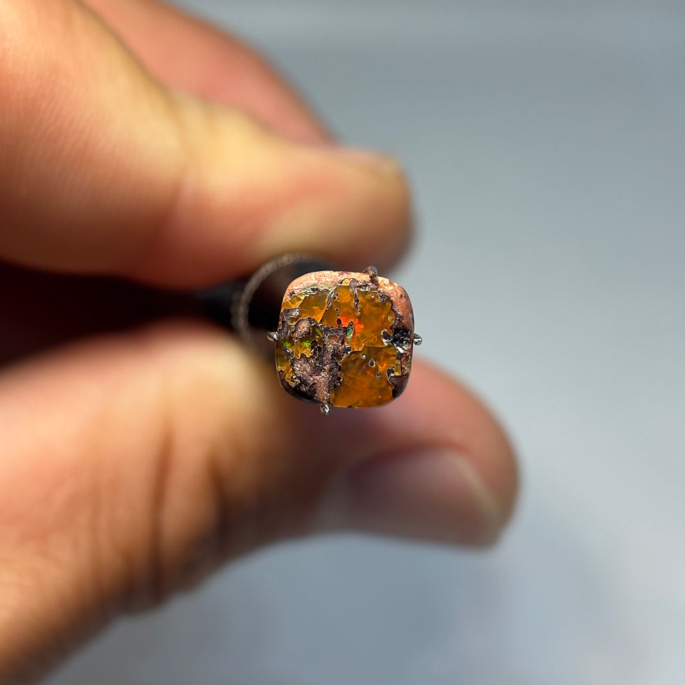 Thumbnail: Polished Jalisco Mexican Fire Volcano Opal Specimen
