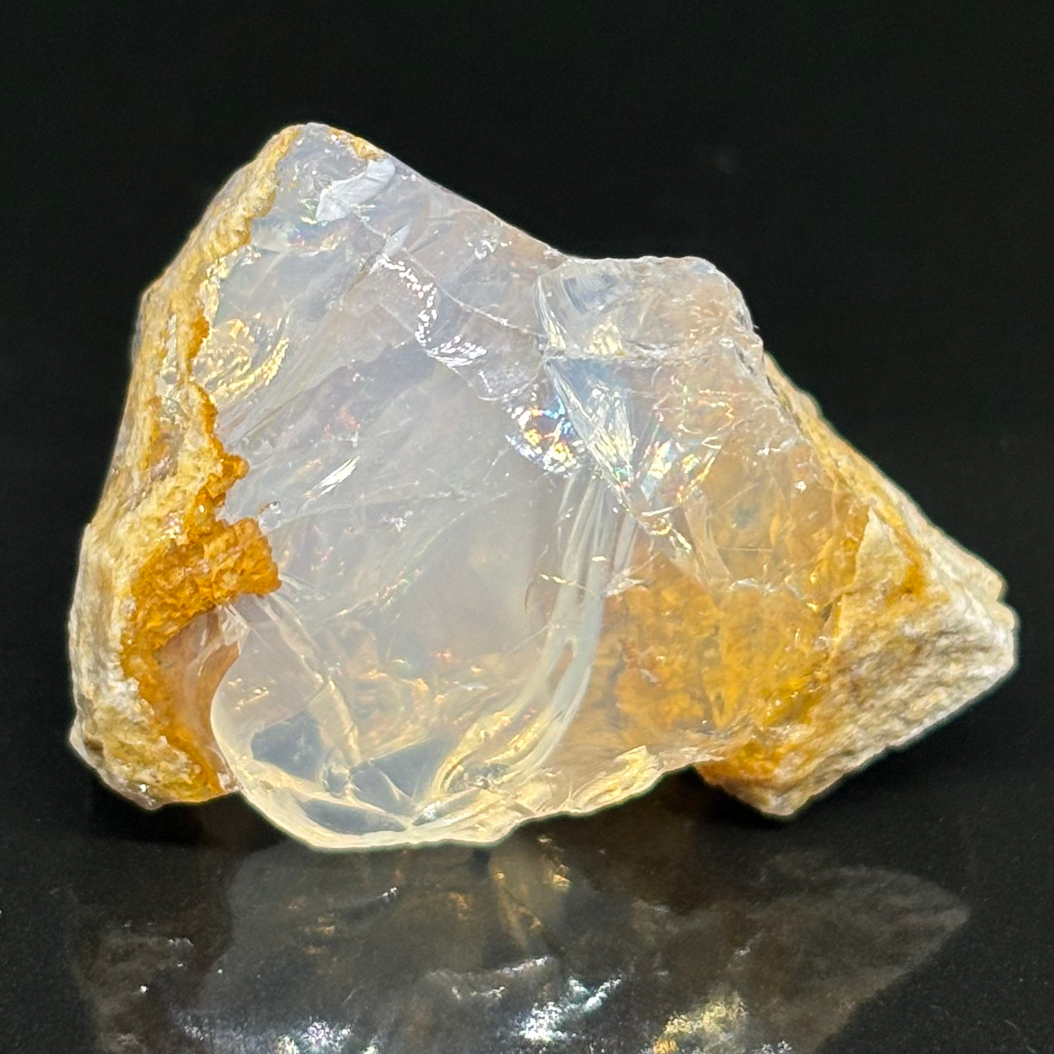 Clear Shatter Mexican Fire Opal Display Gemstone Specimen Collectible