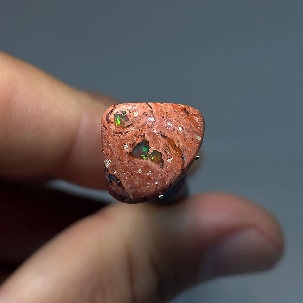 Thumbnail: Polished Jalisco Mexican Fire Rising Pyramid Opal Stone Specimen