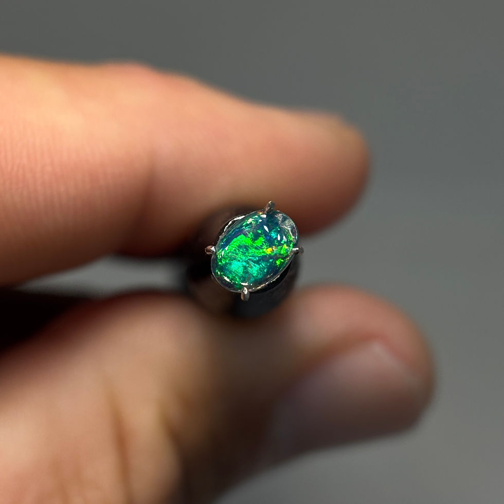 Thumbnail: Polished Black Crystal Welo Ethiopian Opal Stone