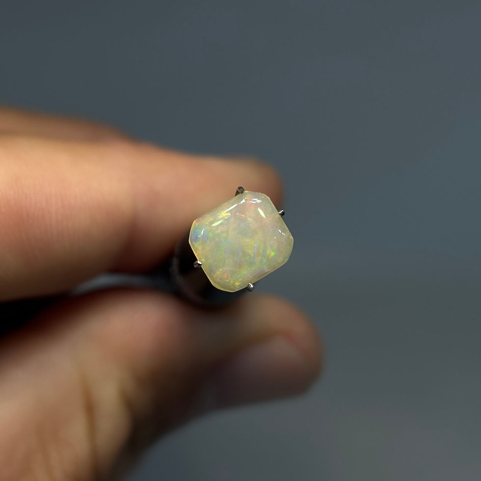 Thumbnail: Polished Welo Ethiopian Crystal Bamboo Opal Stone