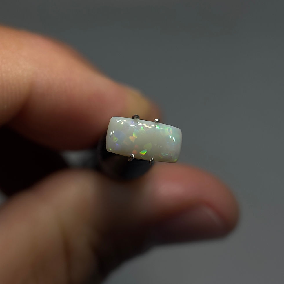 Thumbnail: Polished Australian Lightning Ridge Structured Flagstone Opal Stone