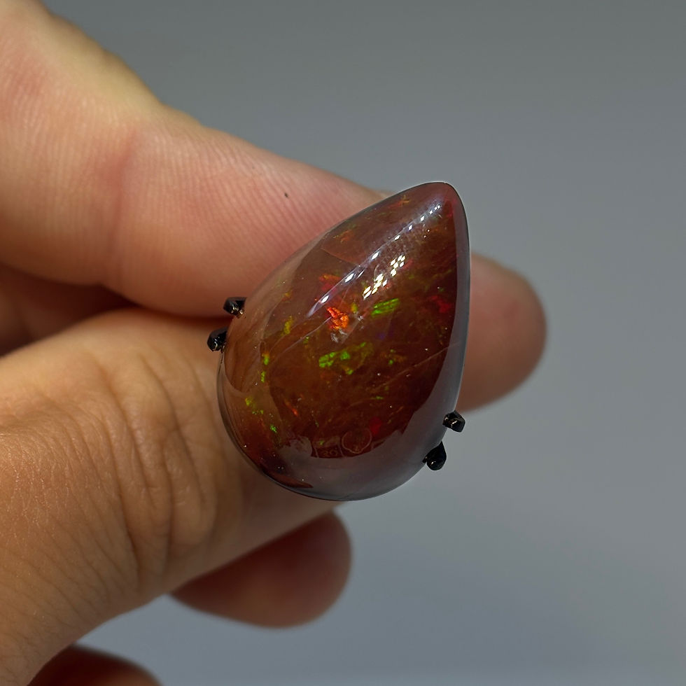 Thumbnail: Polished Welo Ethiopian Chocolate Sepia Opal Stone