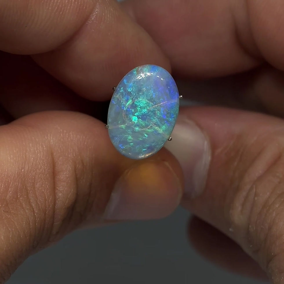Thumbnail: Polished Australian Lambina Water Bending Opal Stone