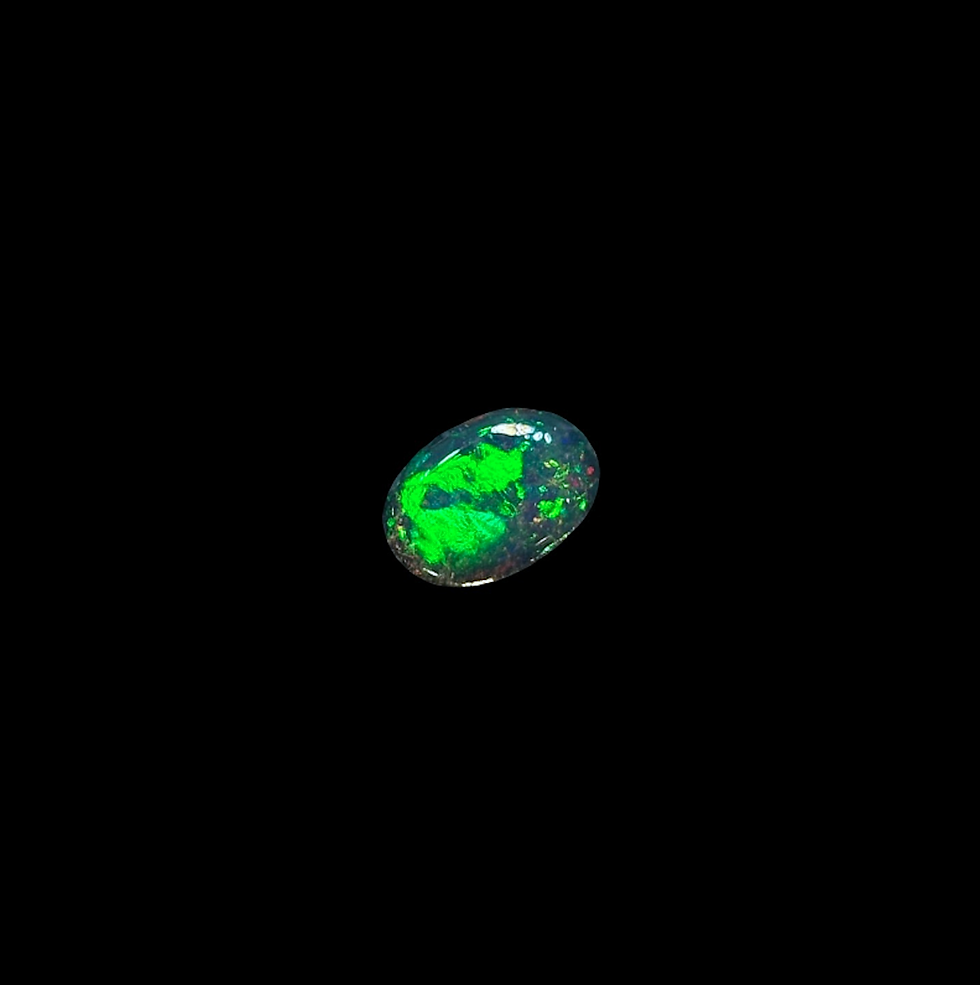 Thumbnail: Polished Black Crystal Welo Ethiopian Opal Stone
