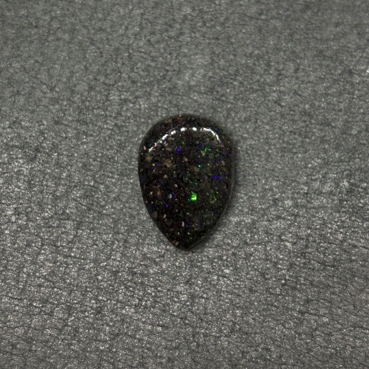Polished Teardrop Tablon Honduran Black Galaxy Opal