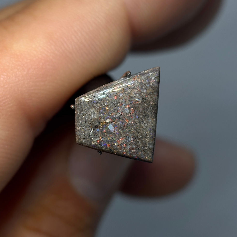 Thumbnail: Polished Tablon Honduran Stardust Trapezoid Opal Stone