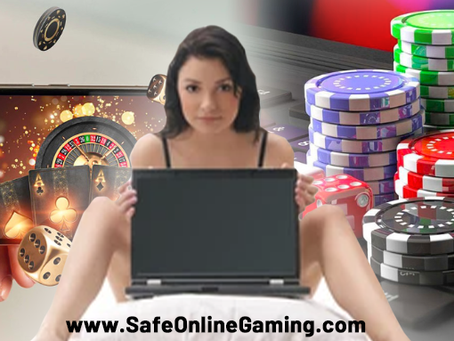 Naked woman playing online