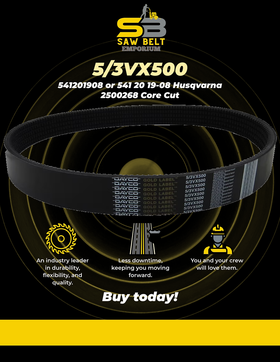 Thumbnail: 5/3VX500 Saw Belt Replacement Specs