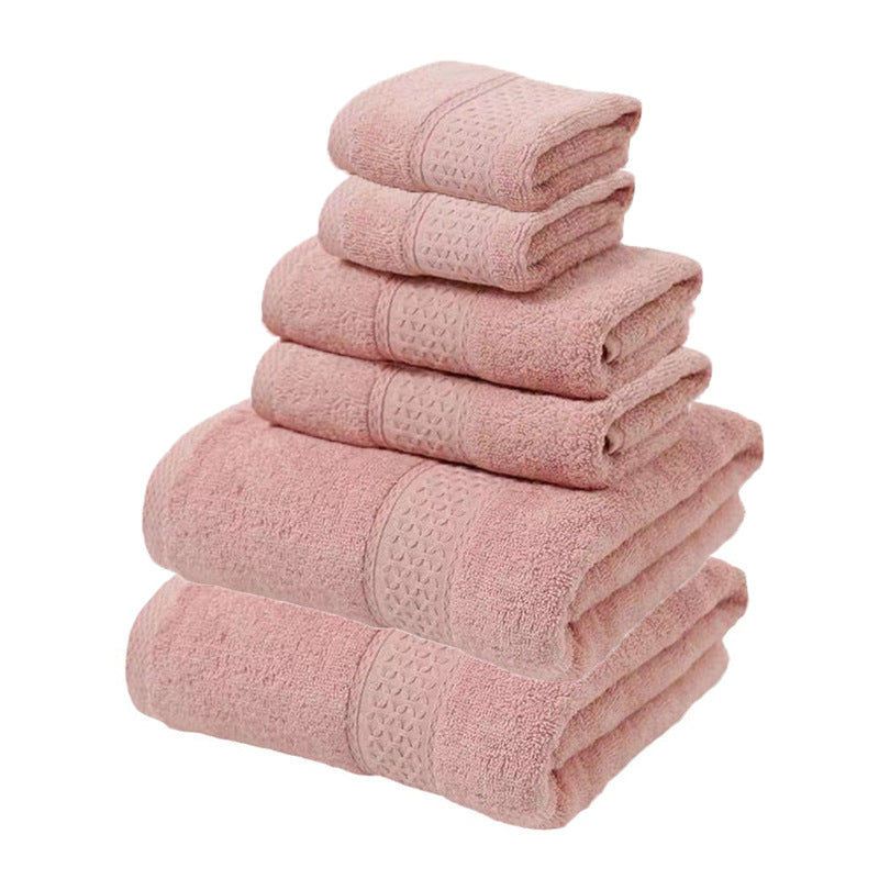 NNEDSZ Pink Luxury 6-Piece 100% Cotton Towel Set - 2 Bath Towels, 2 Hand Towels,