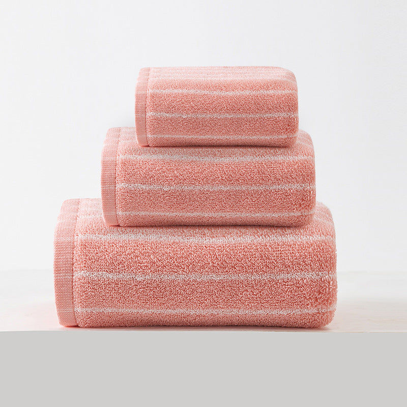 NNEDSZ Pink Soft and Absorbent Cotton Towel Set | 3-Piece Luxury Bath Towels - I