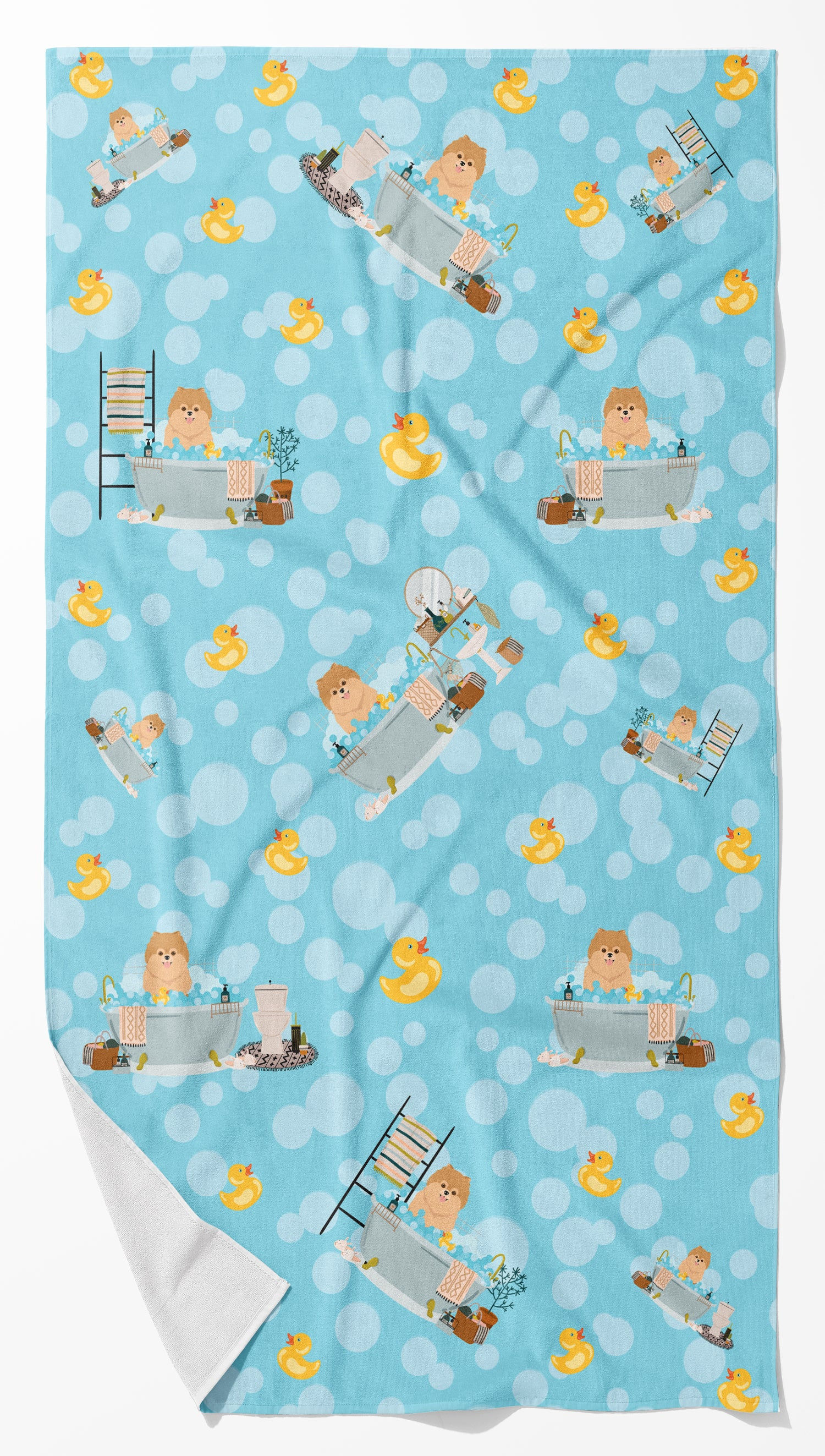 Orange Pomeranian Bath Towel Large