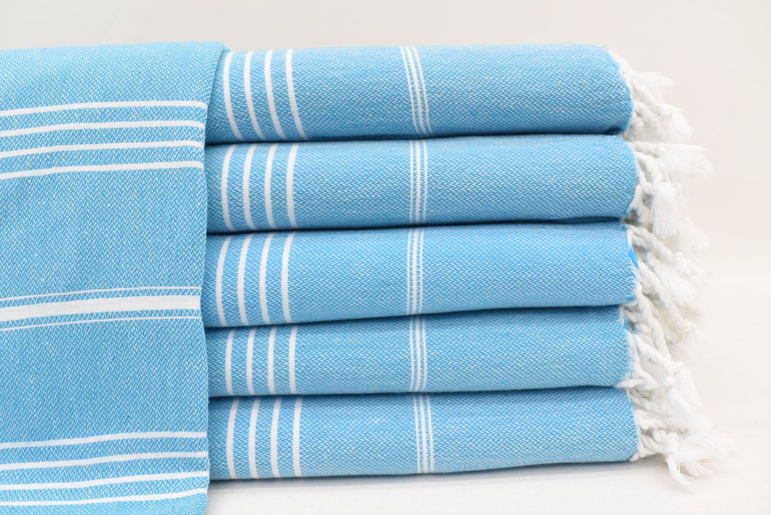 Turquoise Monaco Turkish Towel – Lightweight Quick Dry Beach & Bath Towel, Luxur