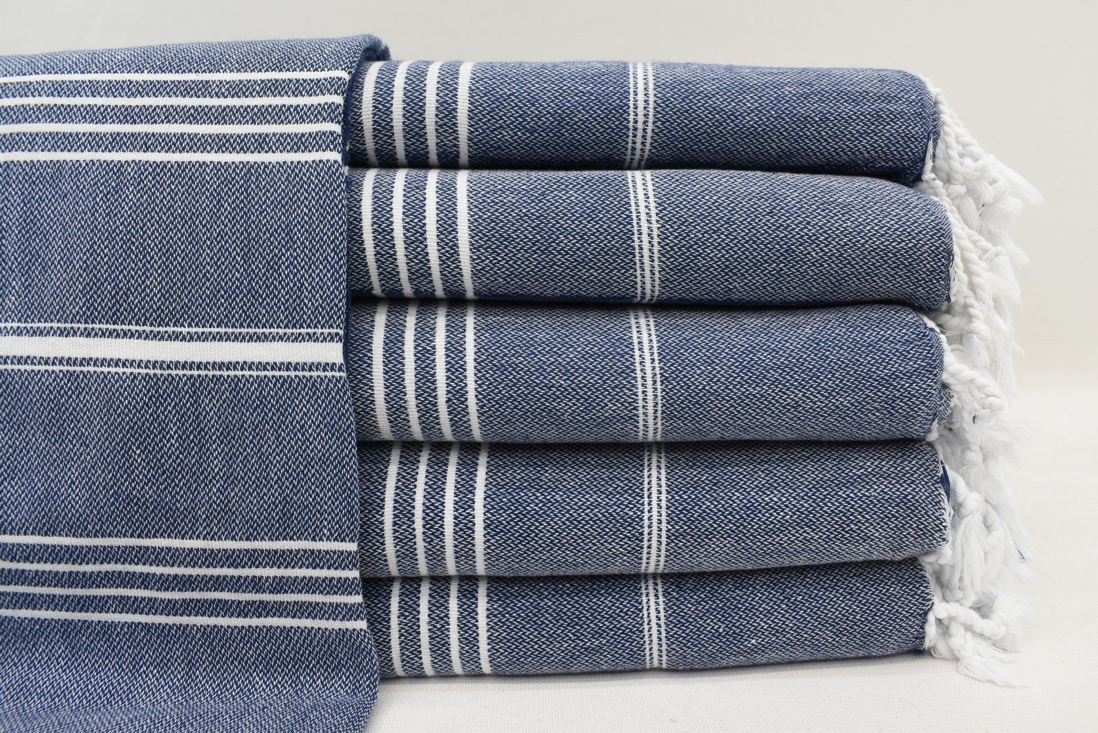 Navy Monaco Turkish Towel β Lightweight Quick Dry Beach & Bath Towel, Luxury Tur