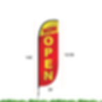 red and yellow now open flag banner