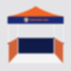 10x10 canopy tent with half back wall and half side walls
