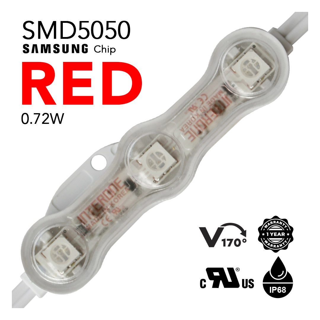 170°-0.72w-Red Led Modules (100pcs)