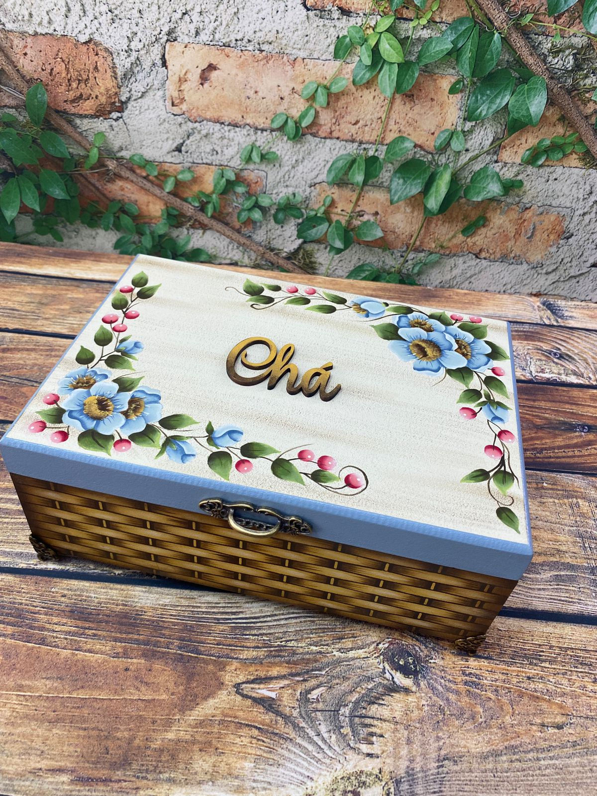 Caixa para Chá pintada à mão