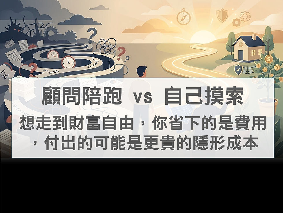 【顧問陪跑 vs 自己摸索】想走到財富自由，你省下的是費用，付出的可能是更貴的隱形成本