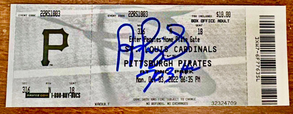 Albert Pujols 703rd HR Signed Ticket From The Pujols Foundation $2995.00