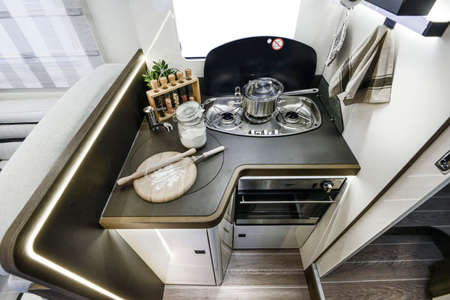 Motorhome rental kitchen area
