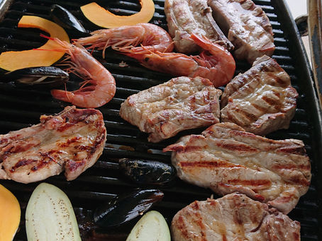 “バーベキュー&温泉”