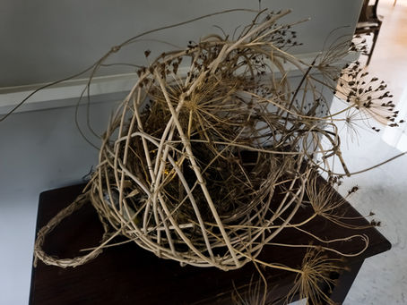 A nest, random weaving, made by Erica Fraaije, in concept series of opennes and vulnarability