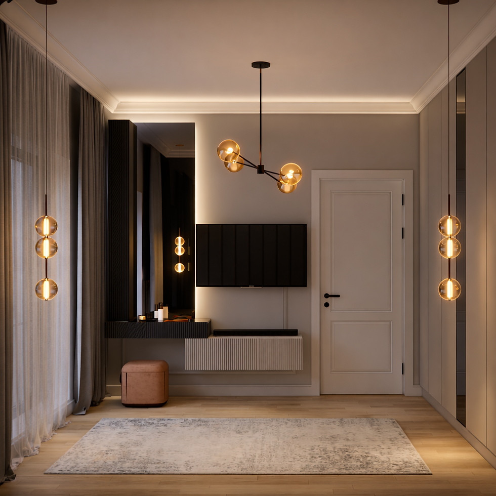 Casa F — detaliu finisaje minerale și mobilier custom, proiect rezidențial Uander Design Iași
