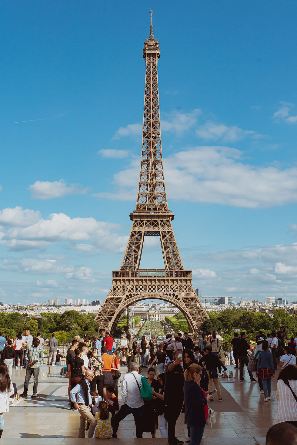 Crowded Eiffel Tower