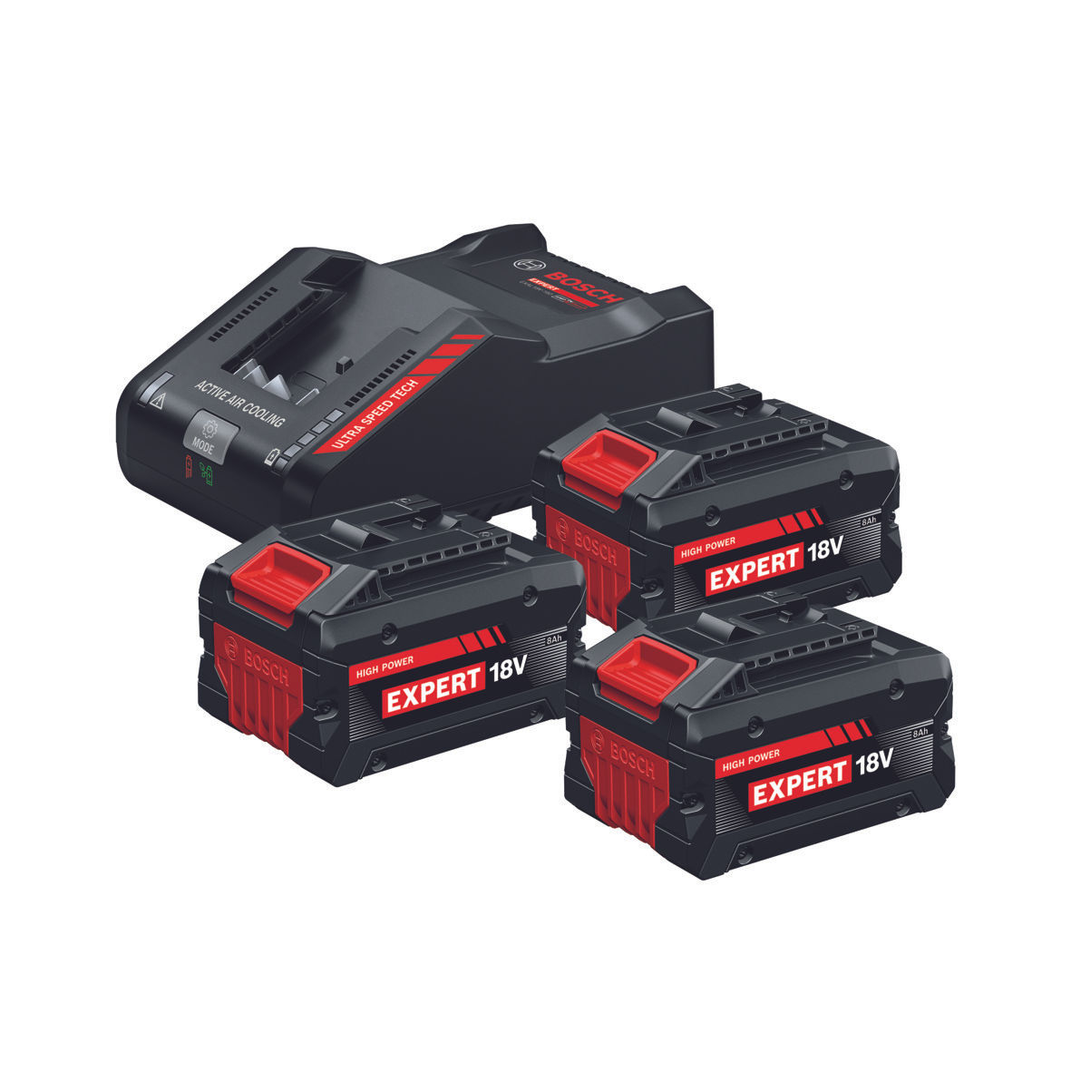 Set di Base Bosch Expert 3 x 8.0AH + EXAL 18V-160